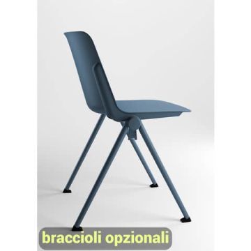 Sedia visitatore in PPL 4 gambe Plus Unisit carta da zucchero PLVP/CZ