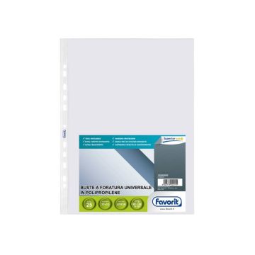 Buste trasp. a foratura universale FAVORIT liscia superior 23x33 cm conf. da 25 - 100460065