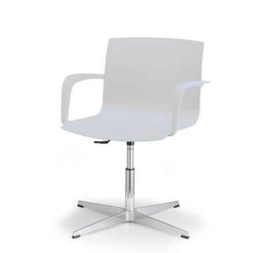 Sedia visitatore girevole su piedini fissi Unisit Melissa MEGP scocca in PPL bianco - braccioli strutturali - MEGP/BI