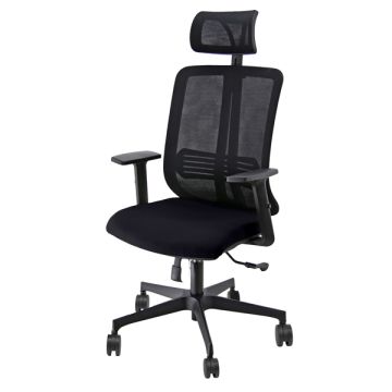 Unisit Poltrona ergonomica Vertigo Nero/Nero No FLAME con poggiatesta e braccioli