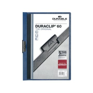 Cartellina con clip Durable DURACLIP A4 - dorso 6 mm - capacità 60 fogli blu - 220907