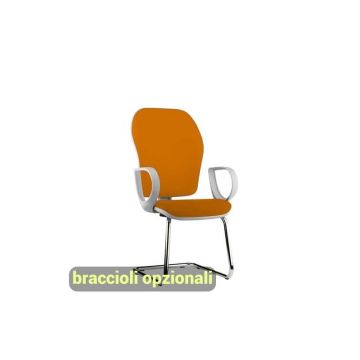Sedia operativa interlocutore su slitta Unisit Hubble Grafix HUHUSGR rivest. Eco arancione - HUHUSGR/EA