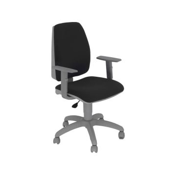 Sedia operativa girevole Unisit Jupiter JUBRG Eco smart - base grigia - rivest. ignifugo nero - con braccioli - JUBRG/IN