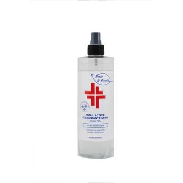 Spray igienizzante superfici (alcol 70%) 400 ml - Active linea Bosco di Rivalta - flacone trasparente - BOS014