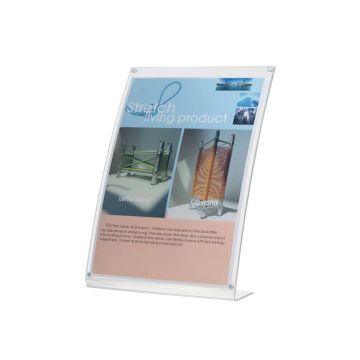 Porta-avvisi Q-Connect in polimetilmetacrilato con base a L trasparente A4 con magnete - KF04180