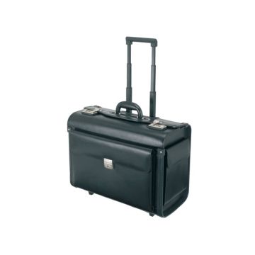 Borsa pilota con trolley Alassio SILVANA in pelle 48,5x23x37 cm nero 92705