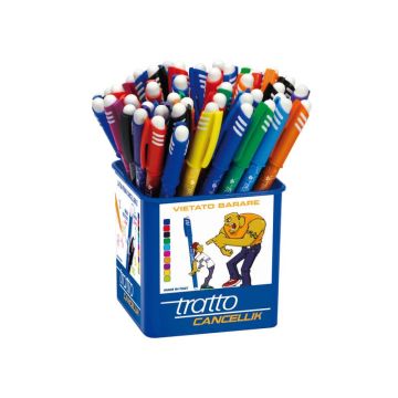 Penne a sfera cancellabili TRATTO Cancellik 1 mm assortiti Conf. 50 pezzi - 826500