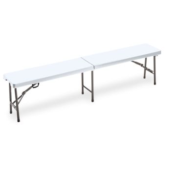 Panca pieghevole - in HDPE - 44 x 30 x 183 cm - bianco - Garden Friend
