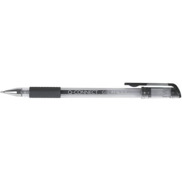 Penna a sfera inchiostro gel Q-Connect con cappuccio tratto 0,5 mm nero Conf. 10 pezzi - KF21716