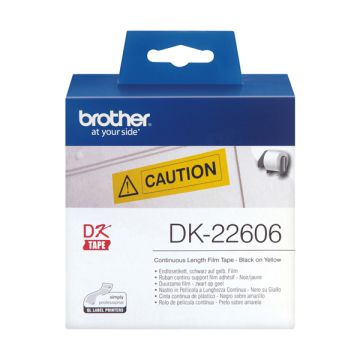 Brother Nastro Ades In Pellicola Nero/Giallo 62Mm - 15.24 Metri Lunghezza