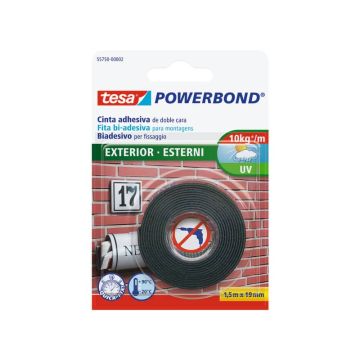 Nastro biadesivo tesa Powerbond per Esterni 19 mm x 1,5 m bianco 55750-00002-03
