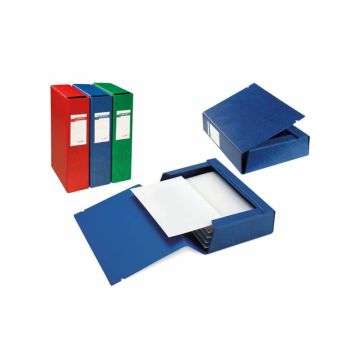 Cartelle in Colpan con chiusura a tre lembi con elastico - 26x36 cm - dorso 4 cm Sei Rota rosso - 67304012