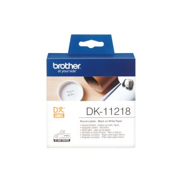 BROTHER ROTOLO 1000 ETICHETTE CIRCOLARI ADEVIVE IN CARTA DIAMETRO 24MM