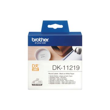 BROTHER ROTOLO 1200 ETICHETTE CIRCOLARI ADEVIVE IN CARTA DIAMETRO 12MM