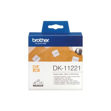 BROTHER ROTOLO 1000 ETICHETTE QUADRATE 23X23MM NERO/BIANCO IN CARTA