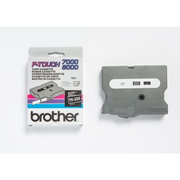 BROTHER NASTRO SERIE TX DA 12mm -COLORE NASTRO NERO -COLORE SCRITTA BIANCO
