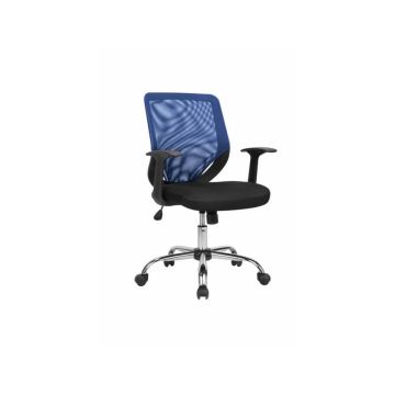Poltrona operativa con braccioli Serena Group Tucson rivestimento tessuto e schienale in rete blu - W095B