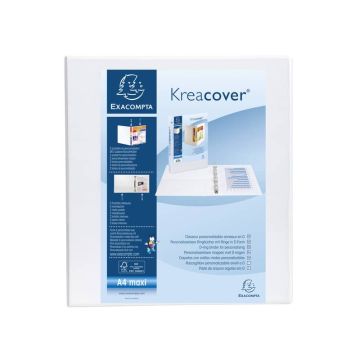 Raccoglitore personalizzabile Exacompta A4 maxi Kreacover bianco 4 anelli a D 50 mm - 51944E