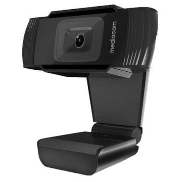 Webcam Mediacom M450 Full HD nero - risoluzione 1920x1080 px -USB 2.0 compatibile Windows e Mac OS - M-WEA450
