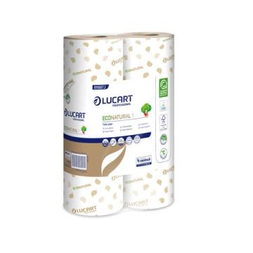 Carta igienica monofascettata Lucart Professional Econatural in Fiberpack 2 veli conf. 6 rotoli da 170 strappi avana