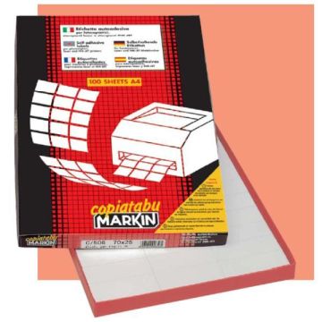 Etichetta adesiva C/509 giallo 100fg A4 210x148mm (2et/fg) Markin