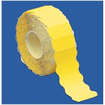 Rotolo 1500 etichette 26x12mm giallo fluo permanenti a onda Markin