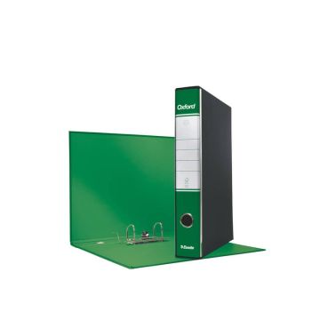Registratore con custodia Esselte G82 Oxford commerciale 29,5x32 cm - dorso 5 cm verde - 390782180