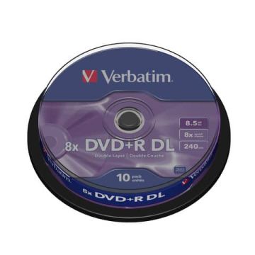 DVD+R Doppio Strato Verbatim 8.5 GB in confezione da 10 dvd-r - 43666