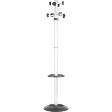 Appendiabiti da terra Unisit Totem con portaombrelli h. 172 cm - 8 appendini grigio - APUTO/G