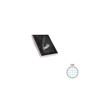 Quaderni spiralati Pigna Mont Blanc Soft Touch assortiti - rigatura 5 mm - 100 ff - Conf. 5 pezzi - 02306885M