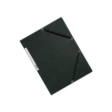 Cartellina a 3 lembi con elastico Q-Connect 24,3x32 cm cartoncino manilla 375 g/m² grigio - KF02169