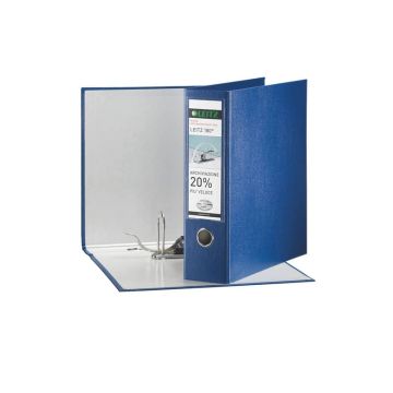 Registratore con custodia Leitz 180° protocollo dorso 8 cm cartone rivestito in polipropilene blu - 390765050