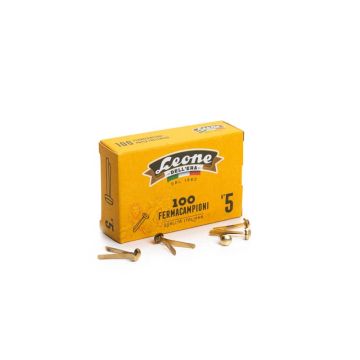 Fermacampioni Dell'Era in acciaio testa bombata N.5 25 mm ottone scatola da 100 pz. - FC5
