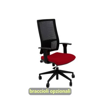 Sedia operativa girevole Unisit Nereide NDA schienele in rete - rivestimento Eco rosso - NDA/ER