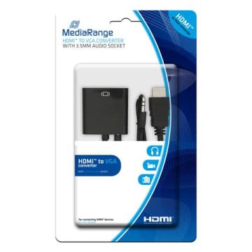 Convertitore da HDMI™ a VGA - presa audio da 3,5 mm Media Range nero MRCS167