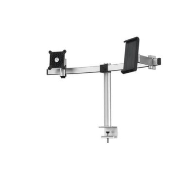 Braccio porta monitor per 1 schermo max 27" e 1 tablet max 13" DURABLE argento metallizzato 780x445x190 mm - 5087-23