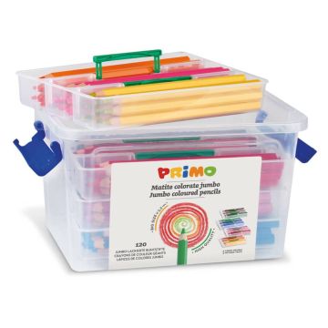 PRIMO - MOROCOLOR SCHOOLBOX 120 PASTELLI COLORATI MAXI JUMBO 100 FSC in 12 colori PRIMO
