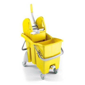 Carrello per pulizie TTS Action Pro Tec - 30 Lt + 30 Lt - giallo 0G006480