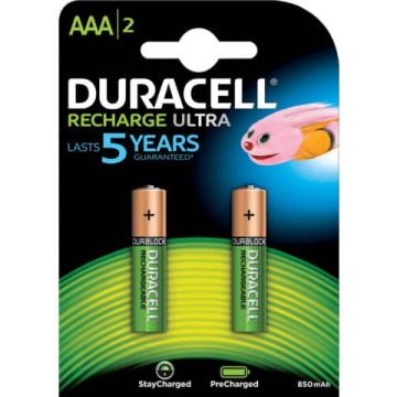 Pile Duracell Mini Stilo AAA in blister da 2 pile ricaricabili DU76