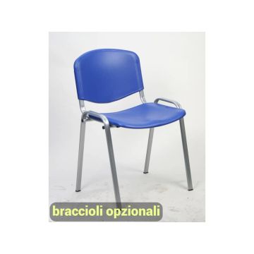 Sedia visitatore a 4 gambe Unisit Dado D5PC - struttura cromo - PPL blu - conf. 2 pezzi - D5PC/2/BL
