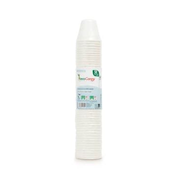 Bicchieri da caffè in fibre vegetali bio-compostabili ecoCanny bianco 80 cc conf. 50 pz - ECOTC10CA