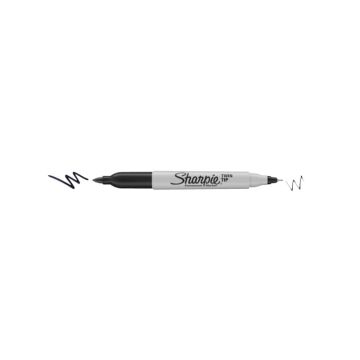Marcatore permanente Sharpie Twin Tip EF F a doppia punta conica 1-0,5 mm nero S0811100
