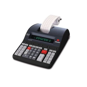 Calcolatrice scrivente da tavolo 3,6 linee/secondo OLIVETTI Logos 912 con display LCD a 12 cifre nero - B5897 000