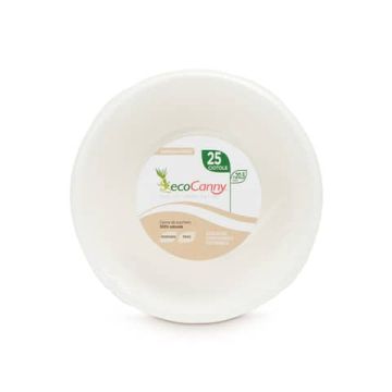 Ciotola bio-compostabile ecoCanny Take Away bianco Ø205x60 mm conf. 25 pz - ECO205CA