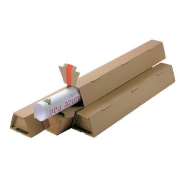 Tubo fustellato per spedizioni ColomPac in cartone ondulato 430×105/55×75 mm avana trapezoidale - CP 070.02