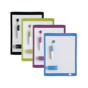 Lavagna magnetica cancellabile a secco Nobo 21,6x28 cm Nobo cornice colori assortiti - 1903816