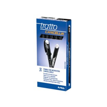 Penna a sfera cancellabile TRATTO Cancellik 1 mm nero 826103