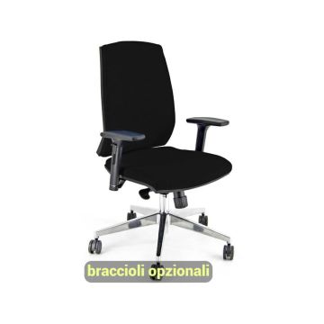 Sedia operativa girevole Unisit Larissa LR1S - rivestimento Eco nero - LR1S/EN