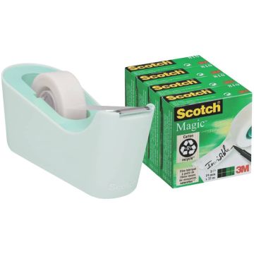 Dispenser per nastro adesivo Scotch Magic™ Classic C18 menta + 4 rotoli 19 mm x 33 m - C18-4M Mint