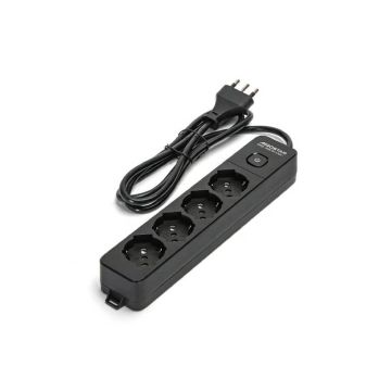 Multipresa con interruttore 16A - cavo 1,5 m - nero Aigostar a 4 vie P40 282301